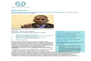 Lire la suite à propos de l’article Mauritanie : Décision adoptée par le Comité des droits de l’homme des parlementaires à sa 179e session (Genève, du 2 au 18 février 2026)